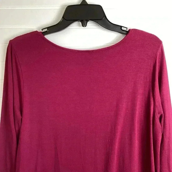 J. JILL Top  Medium Tunic Wearever Collection Rayon Maroon - Picture 6 of 8